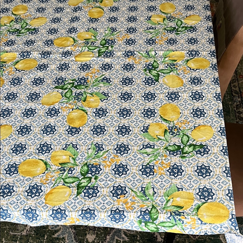 STOF France Laura Lancelle Provence Lemons blue white Mediterranean tablecloth